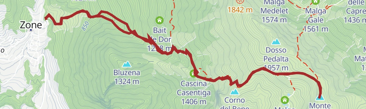 Route map: Sul Sentiero degli Gnomi, da Zone